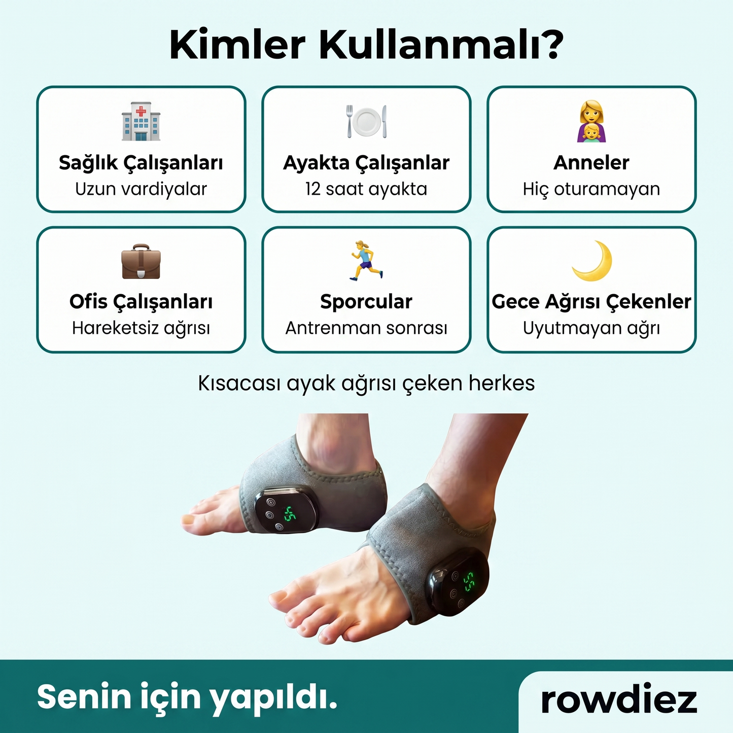 Rowdiez- 3 Fonksiyonlu Ayak Masaj Aleti